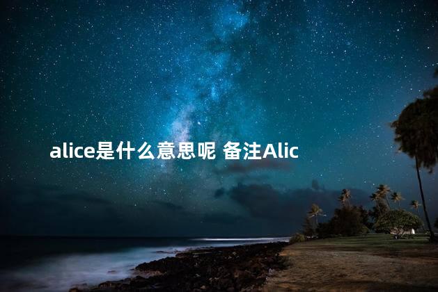 alice是什么意思呢 备注Alice是什么意思